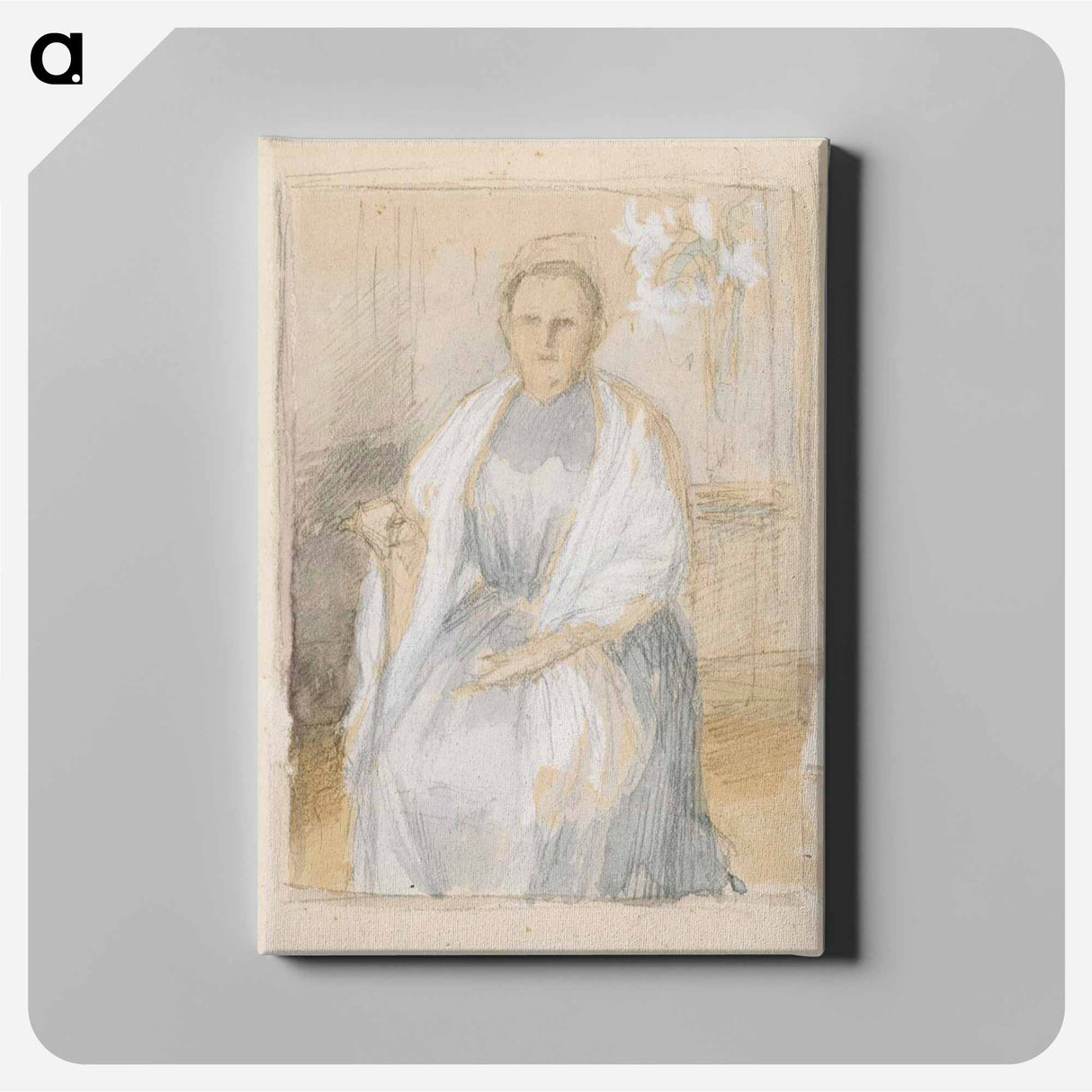 Portrait of Mrs. Anna Sinebrychoff, sketch - アルバート エーデルフェルト Canvas.