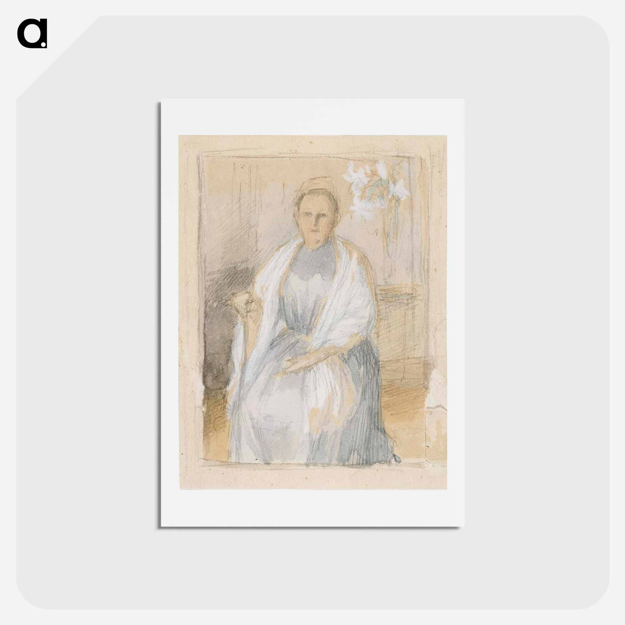 Portrait of Mrs. Anna Sinebrychoff, sketch - アルバート エーデルフェルト Postcard.