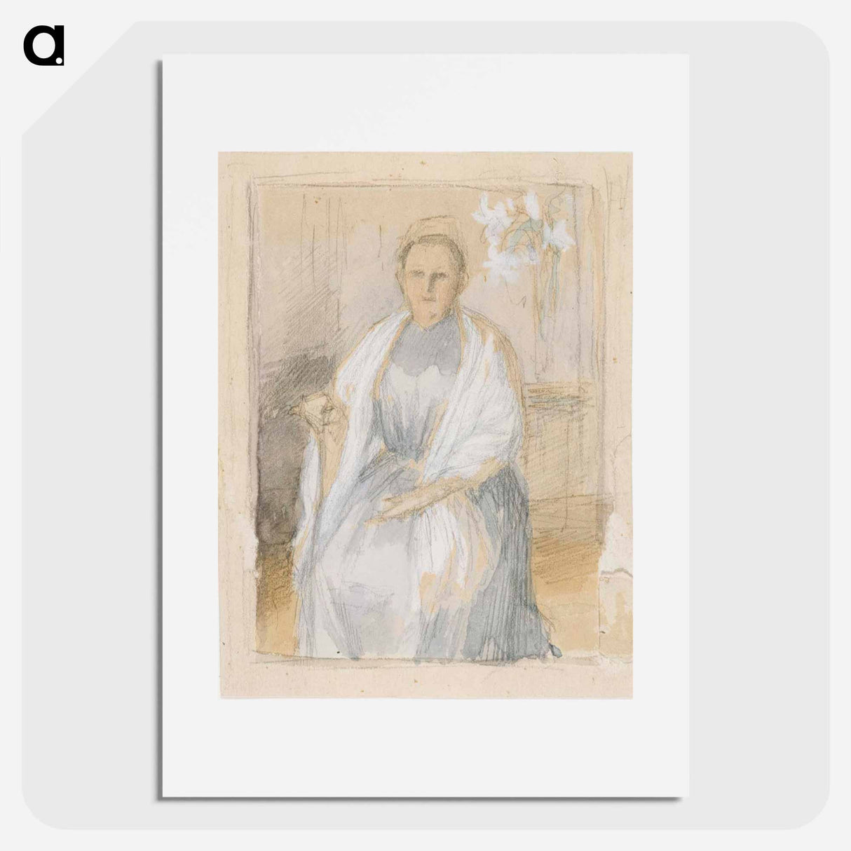 Portrait of Mrs. Anna Sinebrychoff, sketch - アルバート エーデルフェルト Poster.