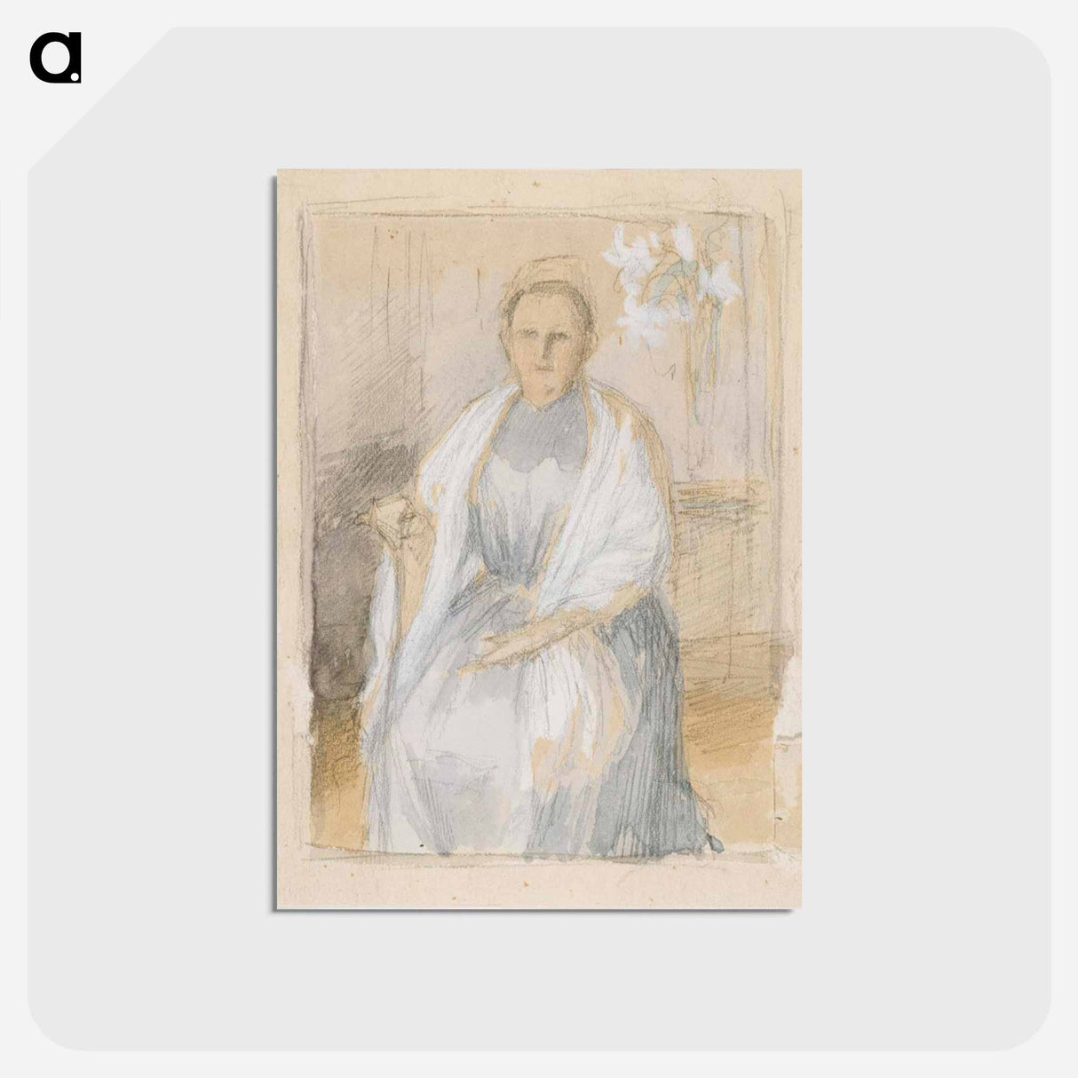 Portrait of Mrs. Anna Sinebrychoff, sketch - アルバート エーデルフェルト Postcard.