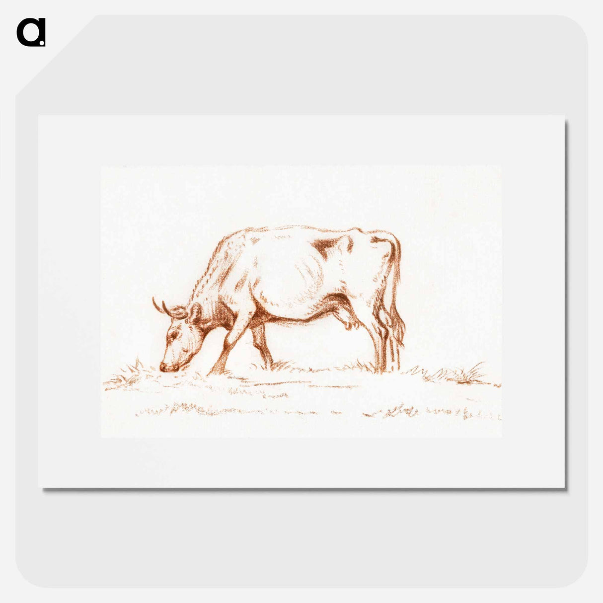 Grazing cow - Jean Bernard Poster.