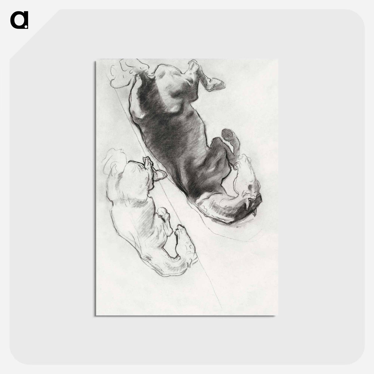 アートポストカード-Studies for "The Fall of Gog and Magog" by John Singer Sargent - ジョン シンガー サージェント Postcard.