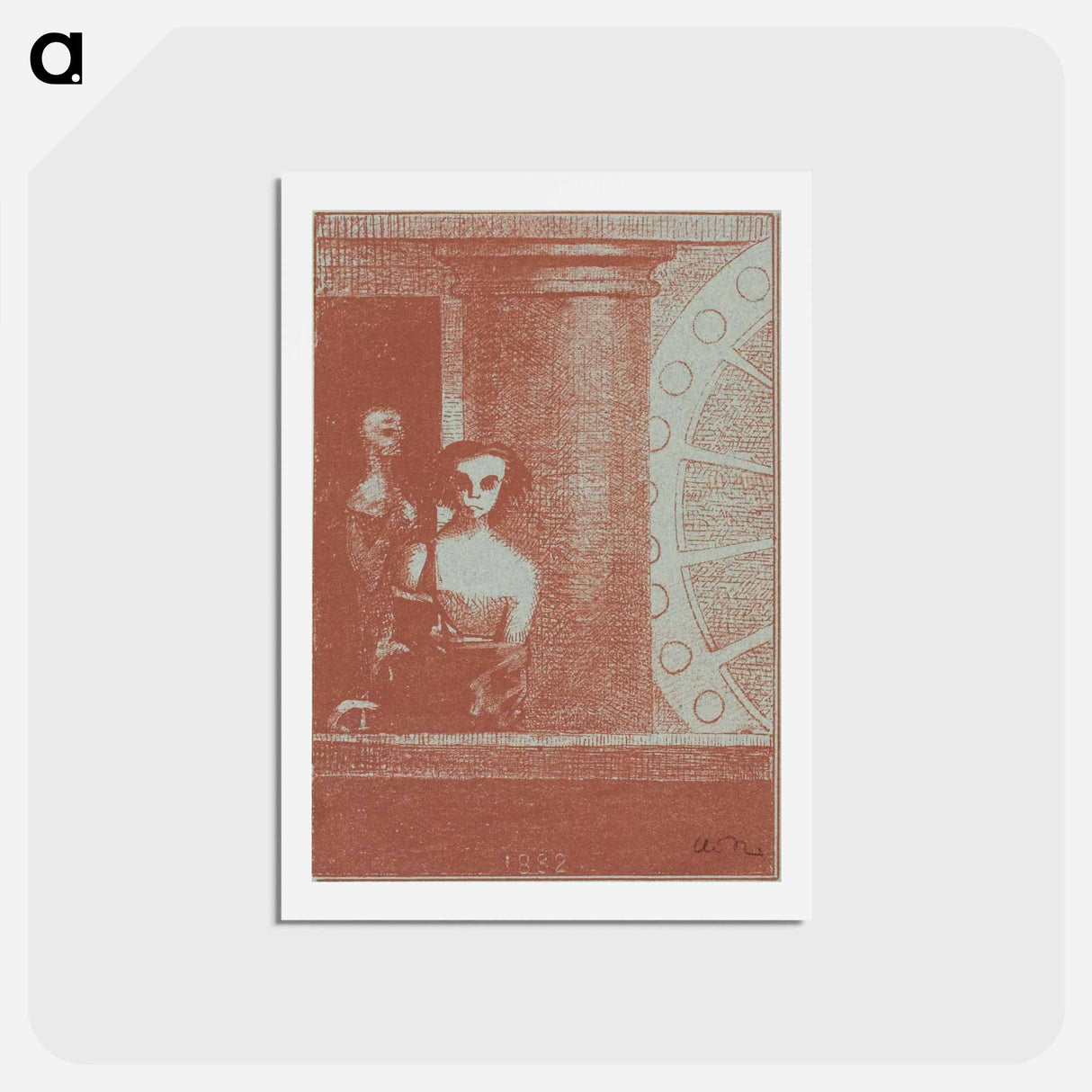 アートポストカード-To Edgar Poe - オディロン ルドン Postcard.