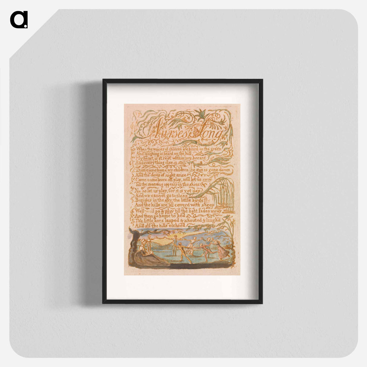 Nurse's Song - William Blake Poster.