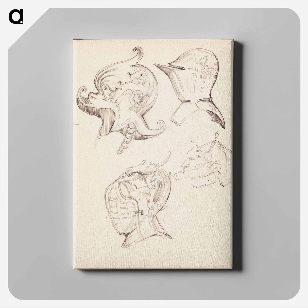 アートパネル-(unknown) part of a sketchbook - アルバート エーデルフェルト Canvas.