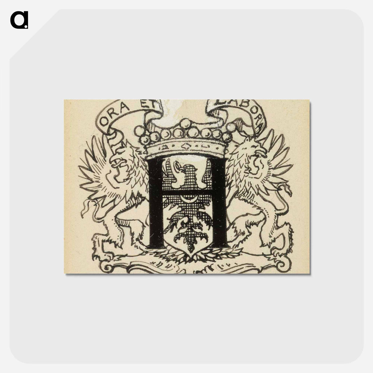 Matkamiehen näky -runon alkukirjain h - アルバート エーデルフェルト Postcard.