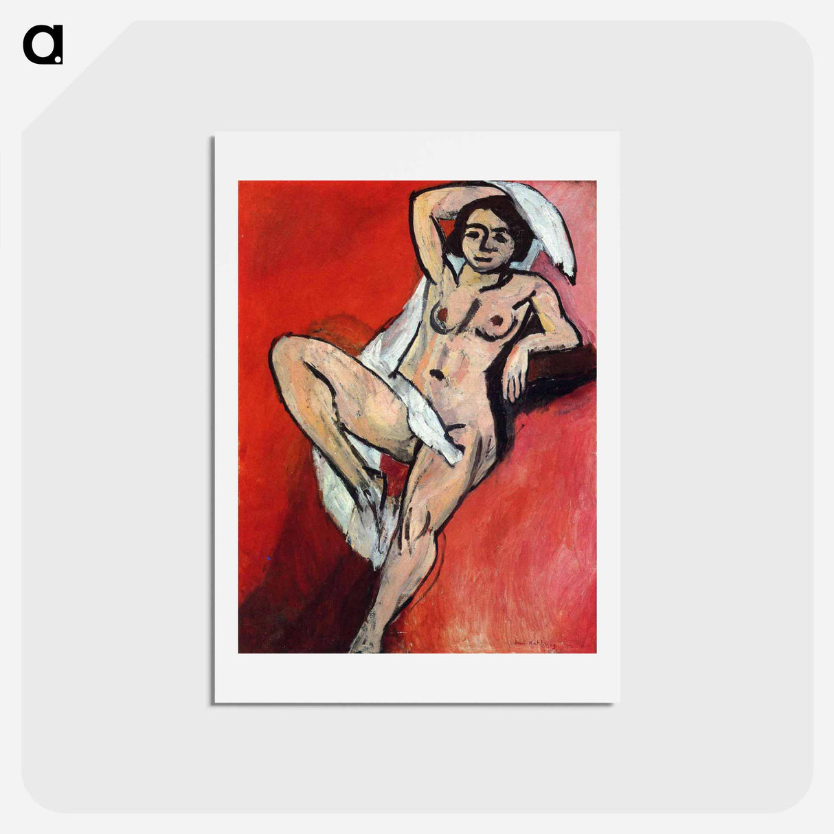 アートポストカード-Nude with a Scarf - アンリ マティス Postcard.