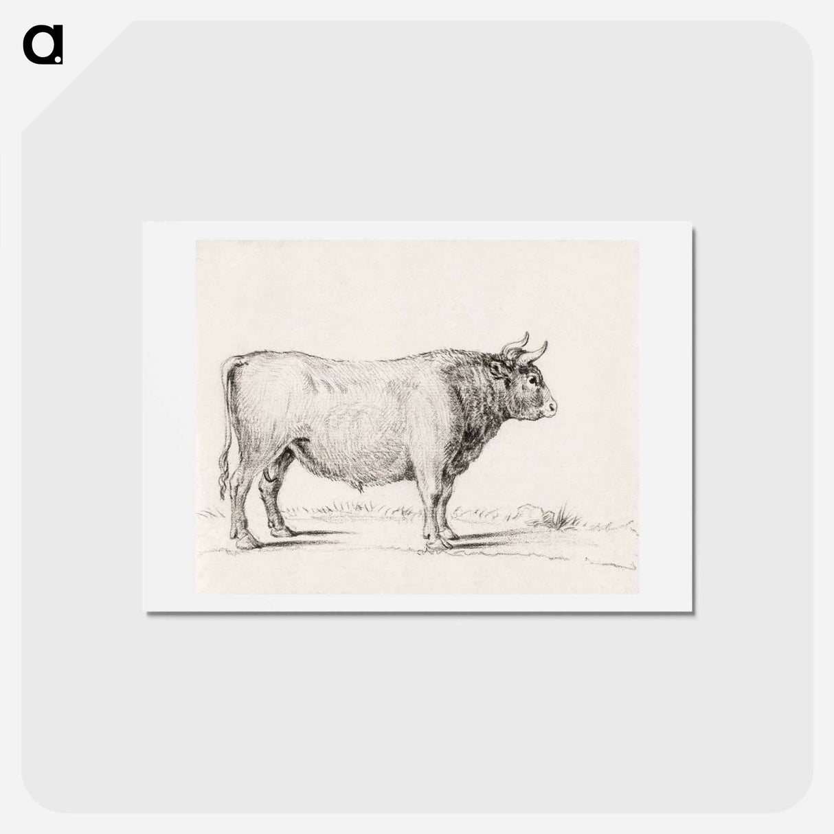 アートポストカード-Standing bull - ジャン ベルナール Postcard.