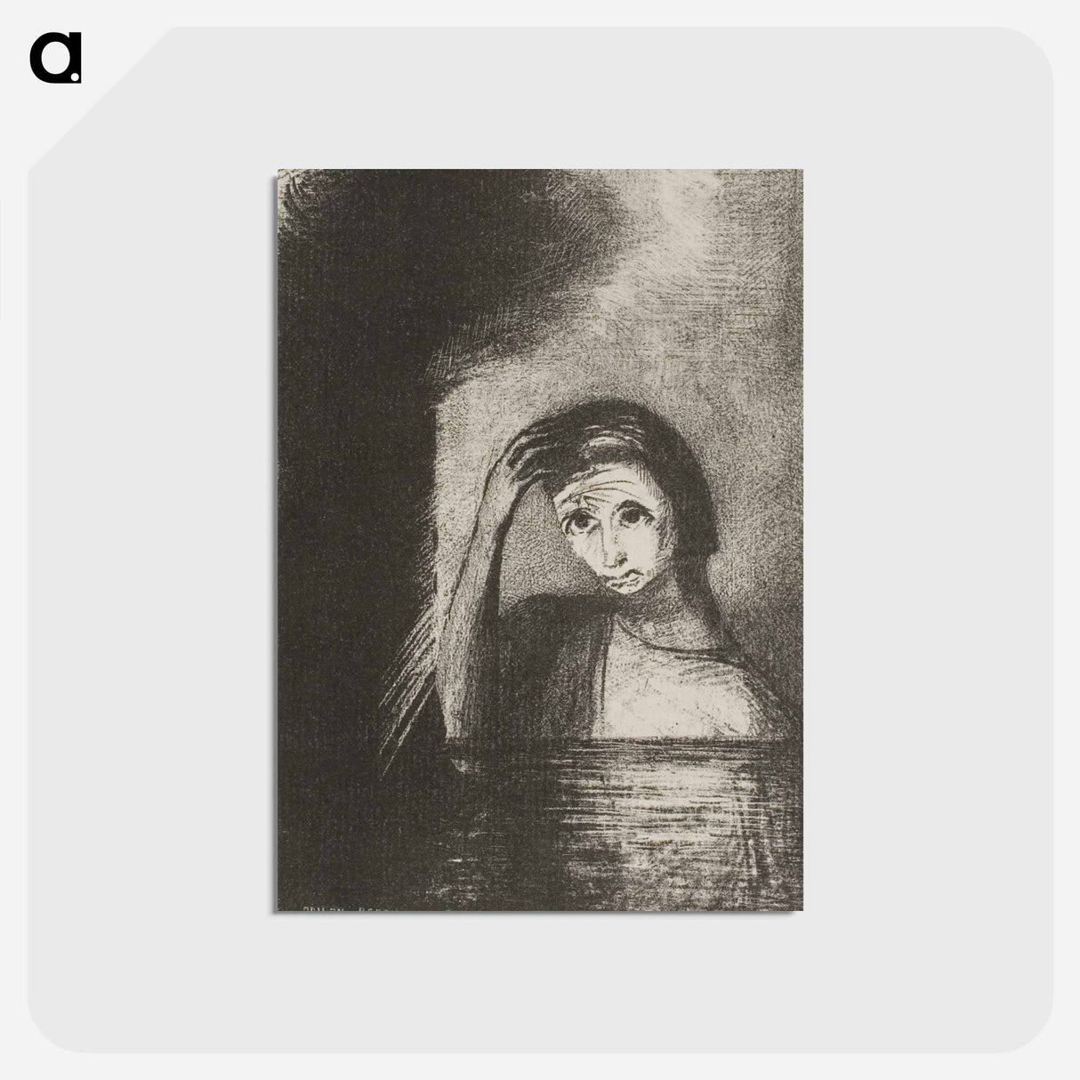 アートポストカード-Frontispiece from Emile Verhaeren's Les Debacles - オディロン ルドン Postcard.