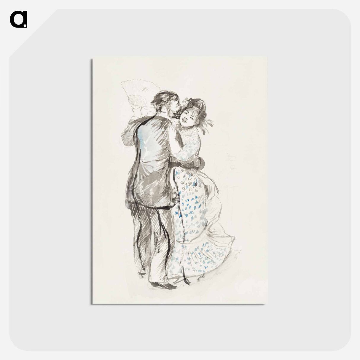 アートポストカード-La danse à la campagne (The Dance in the Country) - ピエール オーギュスト ルノワール Postcard.