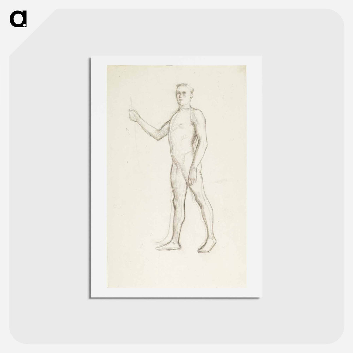 Kävelevä miesmalli - アルバート エーデルフェルト Postcard.