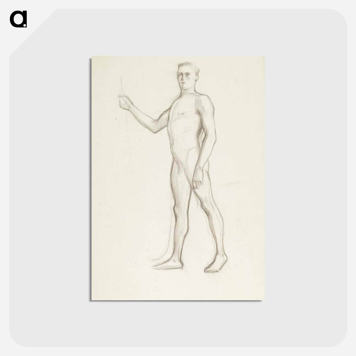 Kävelevä miesmalli - アルバート エーデルフェルト Postcard.