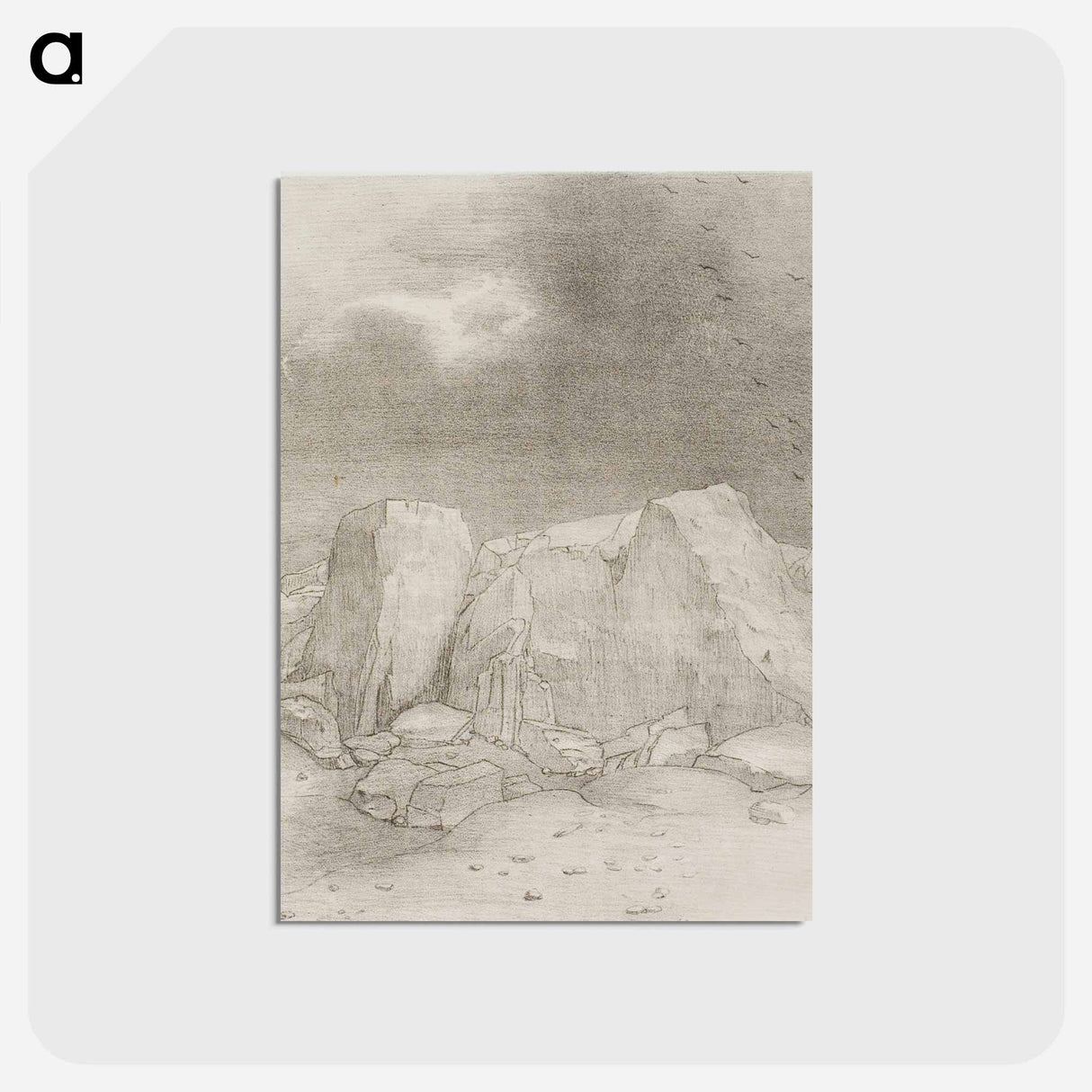 アートポストカード-And He Discerns an Arid, Knoll-Covered Plain - オディロン ルドン Postcard.