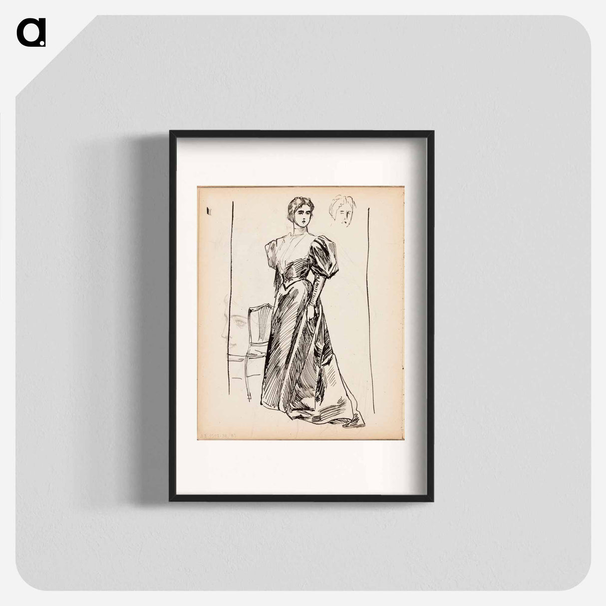 Nainen ja tuoli, kasvoja - アルバート エーデルフェルト Poster.