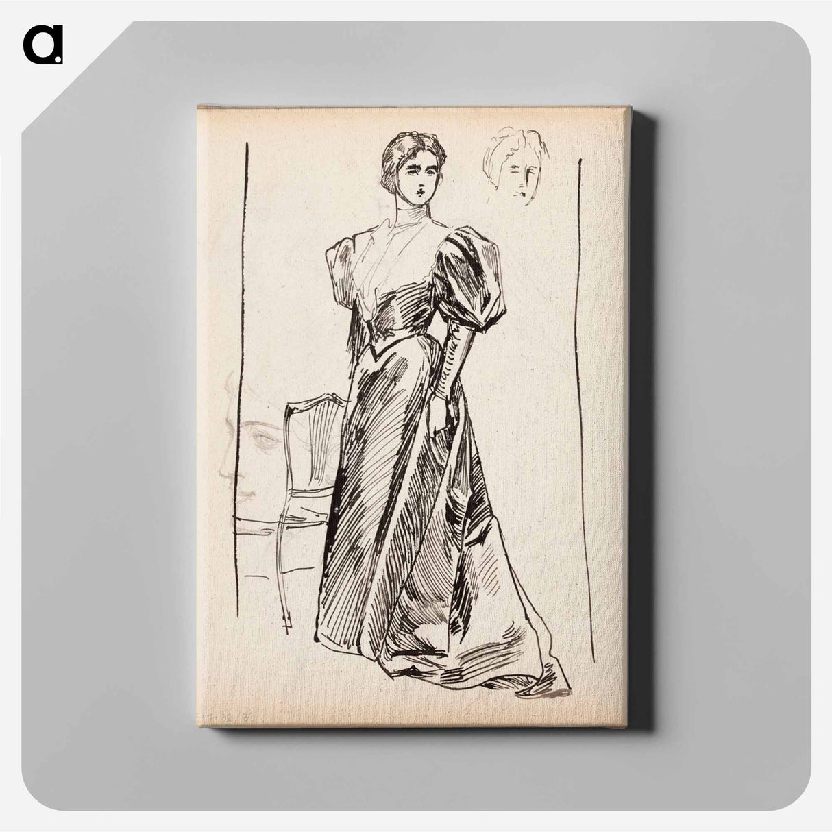 Nainen ja tuoli, kasvoja - アルバート エーデルフェルト Canvas.