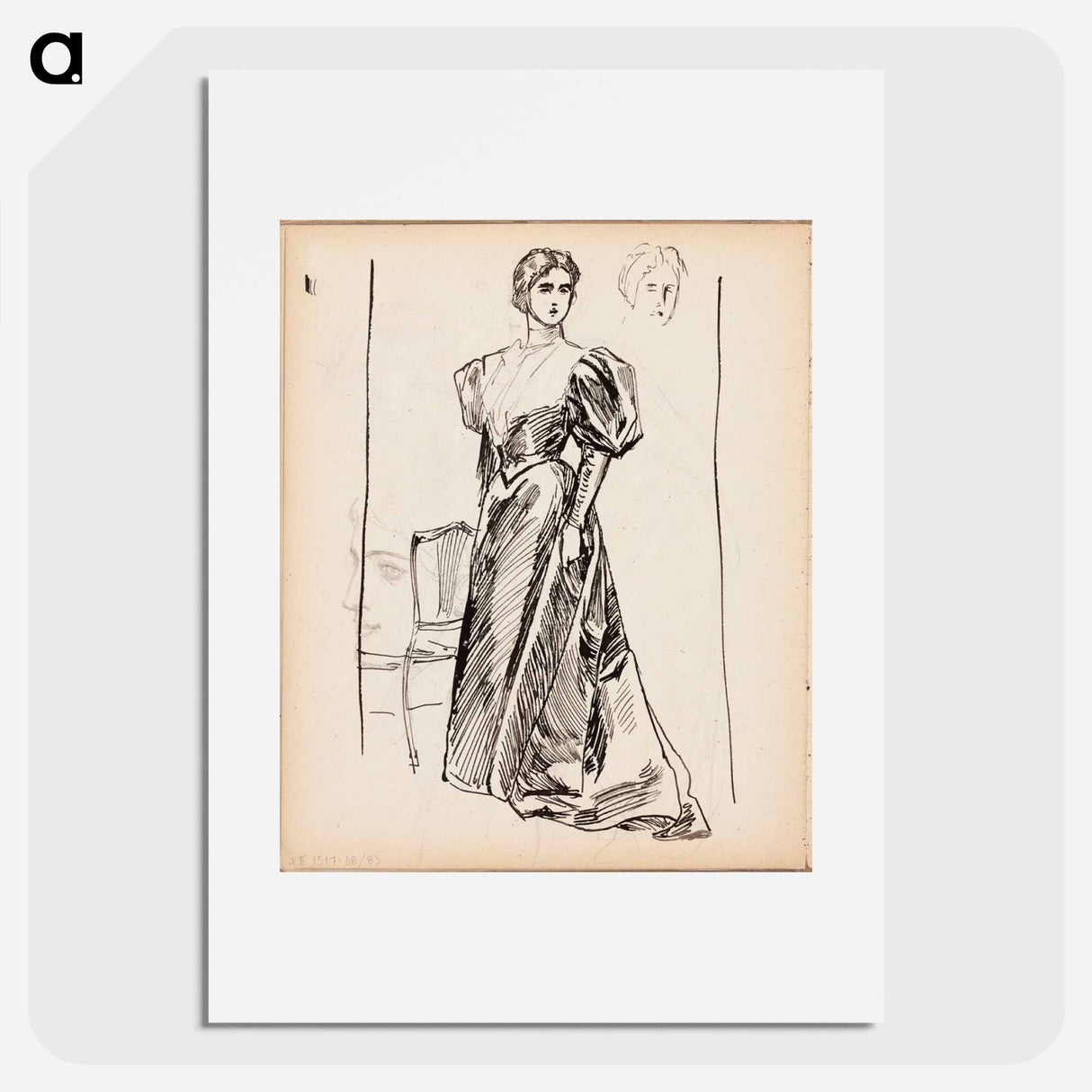 Nainen ja tuoli, kasvoja - アルバート エーデルフェルト Poster.