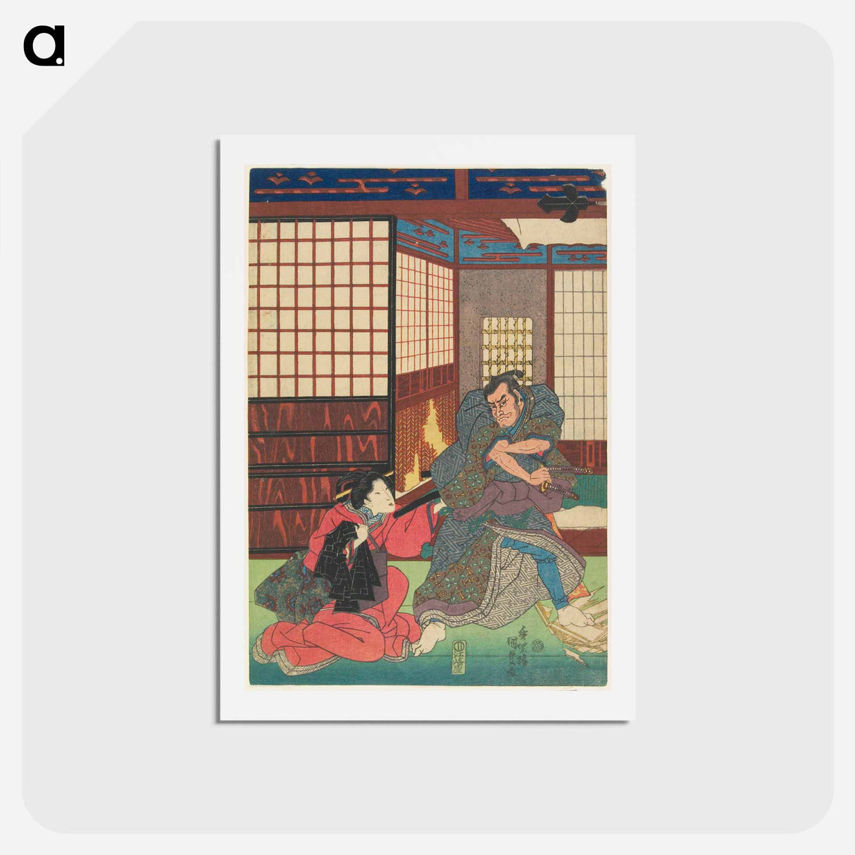 アートポストカード-Triptych Center Panel
- 歌川 国貞 Postcard.