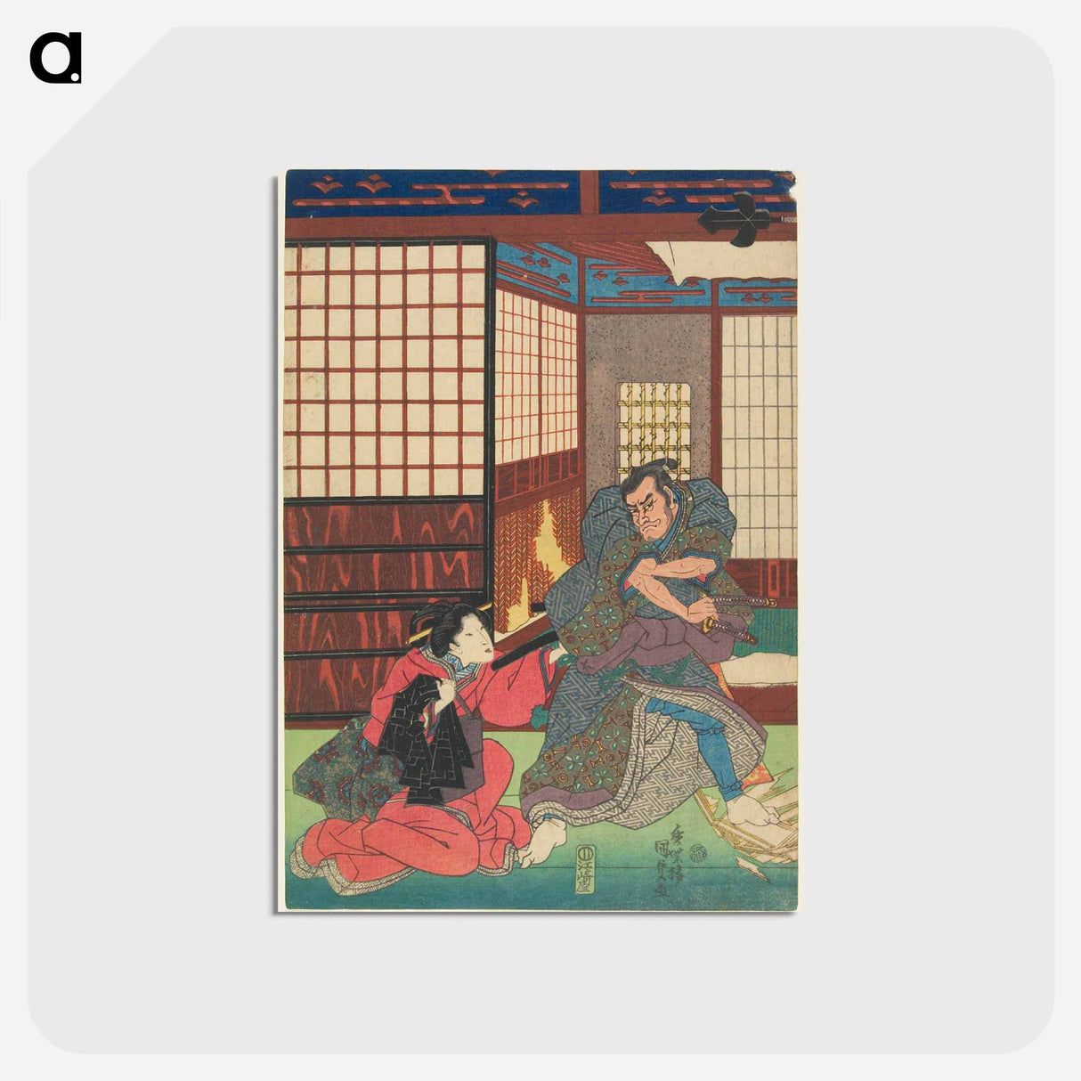 アートポストカード-Triptych Center Panel
- 歌川 国貞 Postcard.