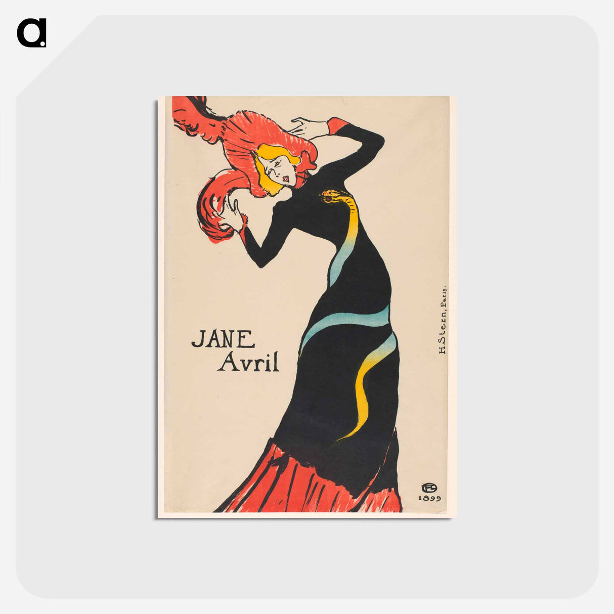 アートポストカード-Jane Avril - アンリ ド トゥールーズ ロートレック Postcard.