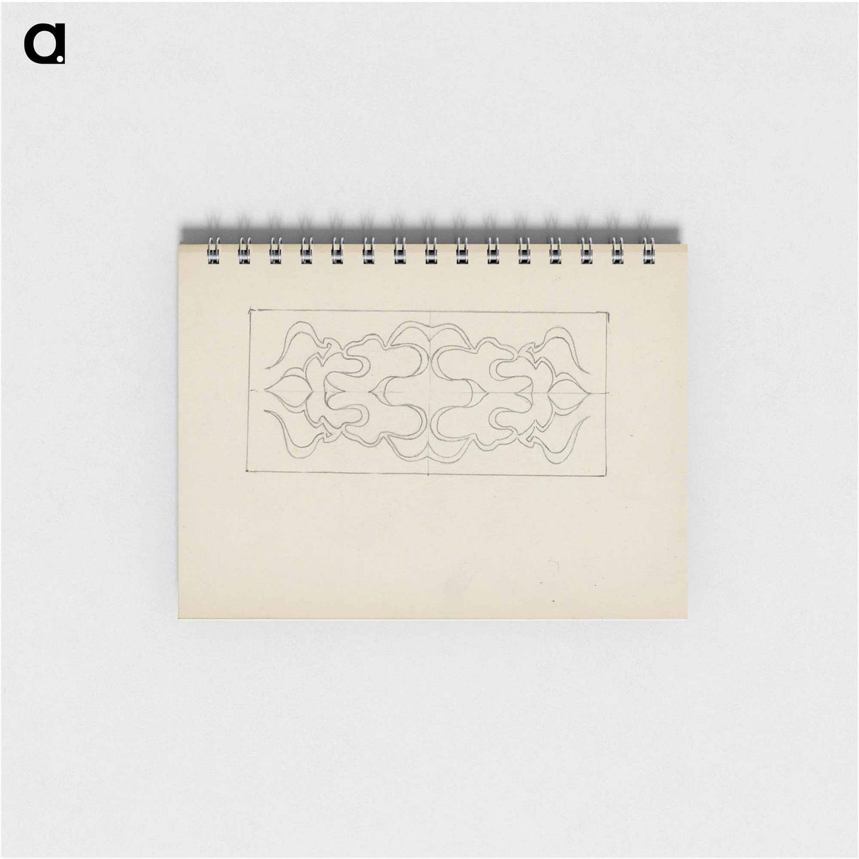 Symmetrisch patroon van krullende lijnen binnen een rechthoek by Julie de Graag - ユリー デ フラーハ Memo.