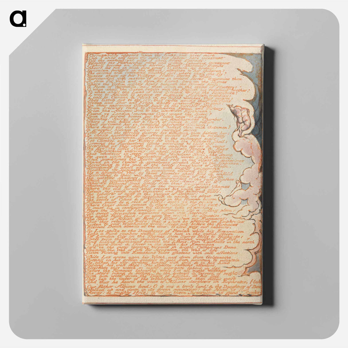アートパネル-Jerusalem, Plate 83, "Corruptability appears upon thy limbs...." - ウィリアム ブレイク Canvas.