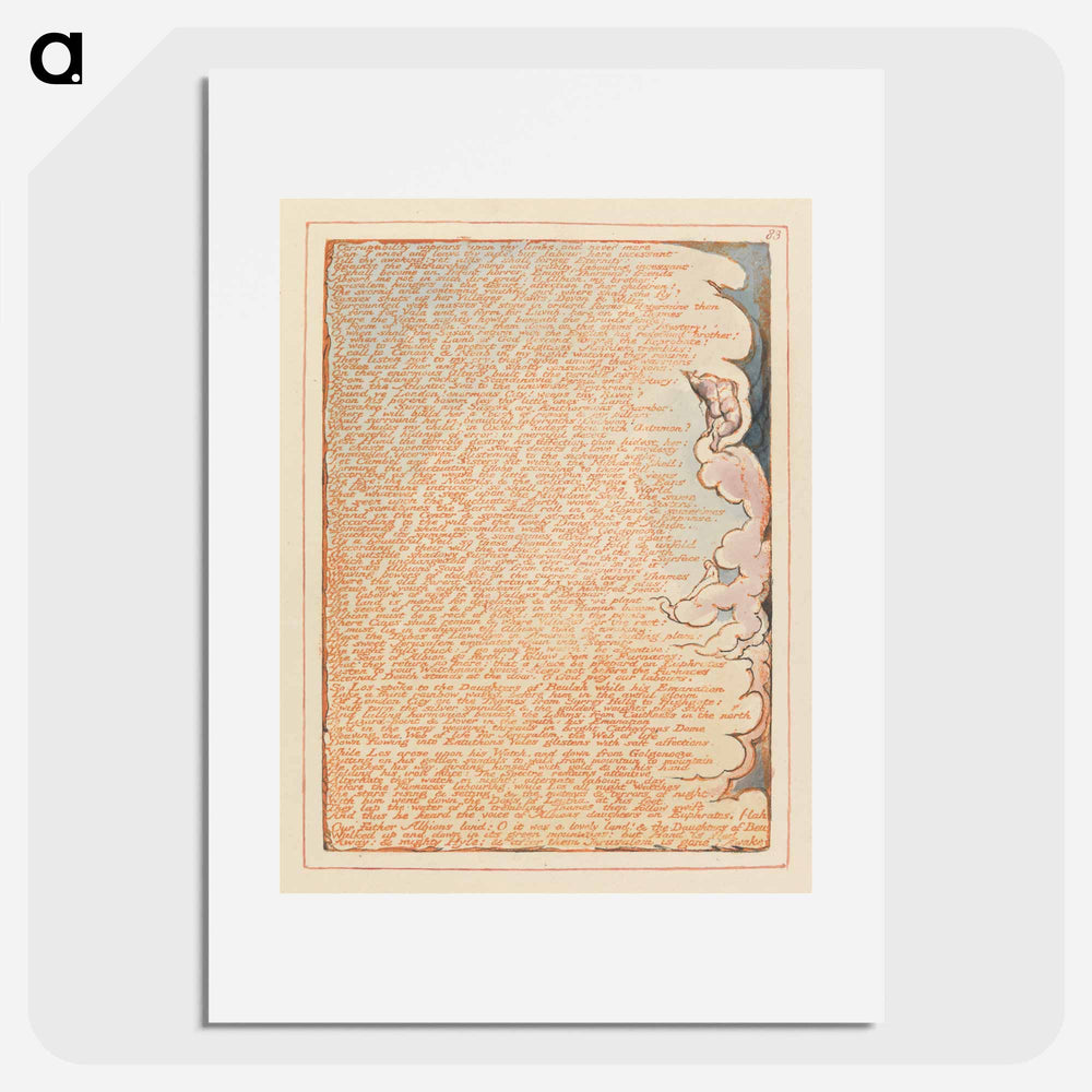 Jerusalem, Plate 83, "Corruptibility appears upon thy limbs...." - William Blake Poster.
