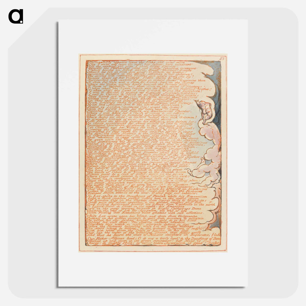 アートポスター-Jerusalem, Plate 83, "Corruptability appears upon thy limbs...." - ウィリアム ブレイク Poster.