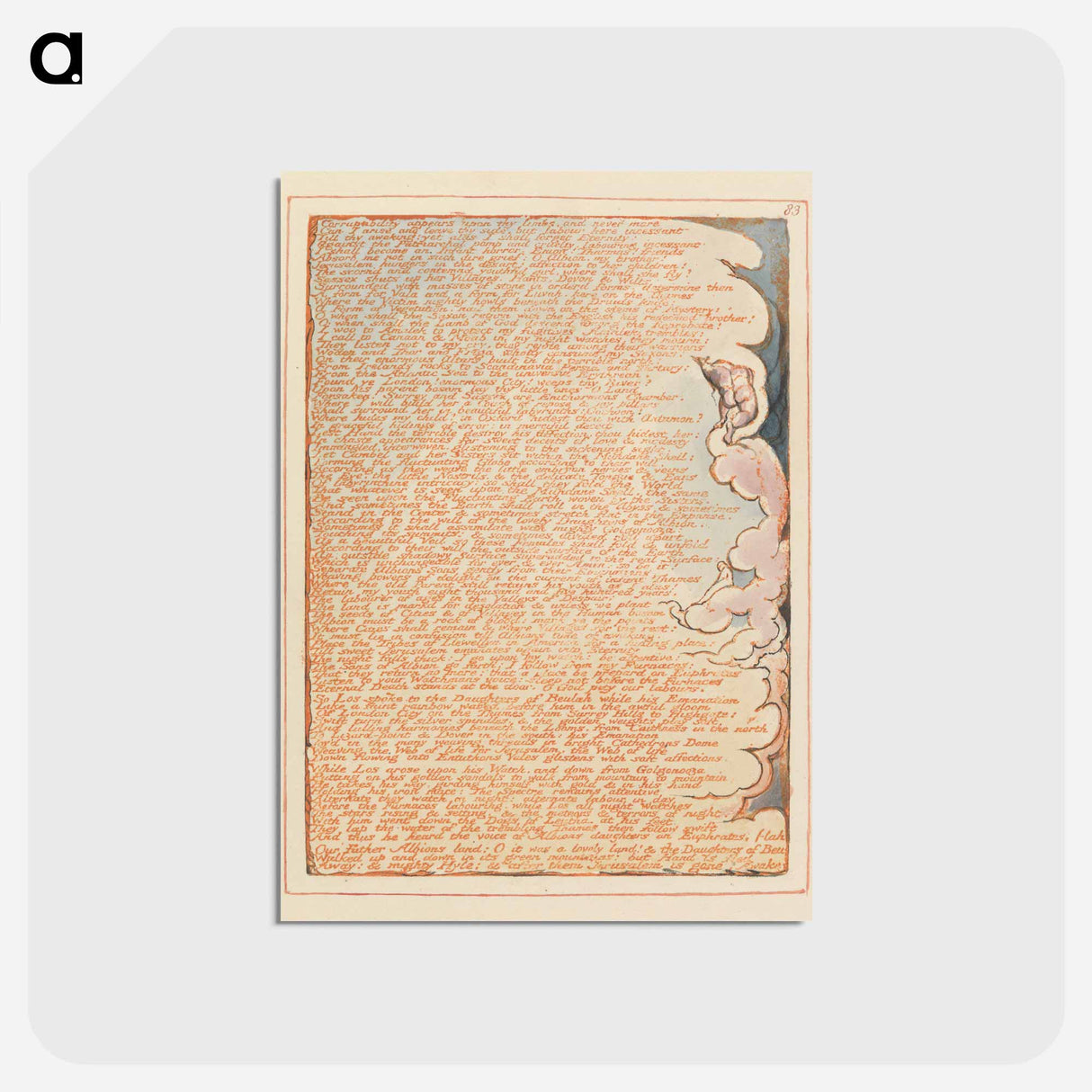 アートポストカード-Jerusalem, Plate 83, "Corruptability appears upon thy limbs...." - ウィリアム ブレイク Postcard.
