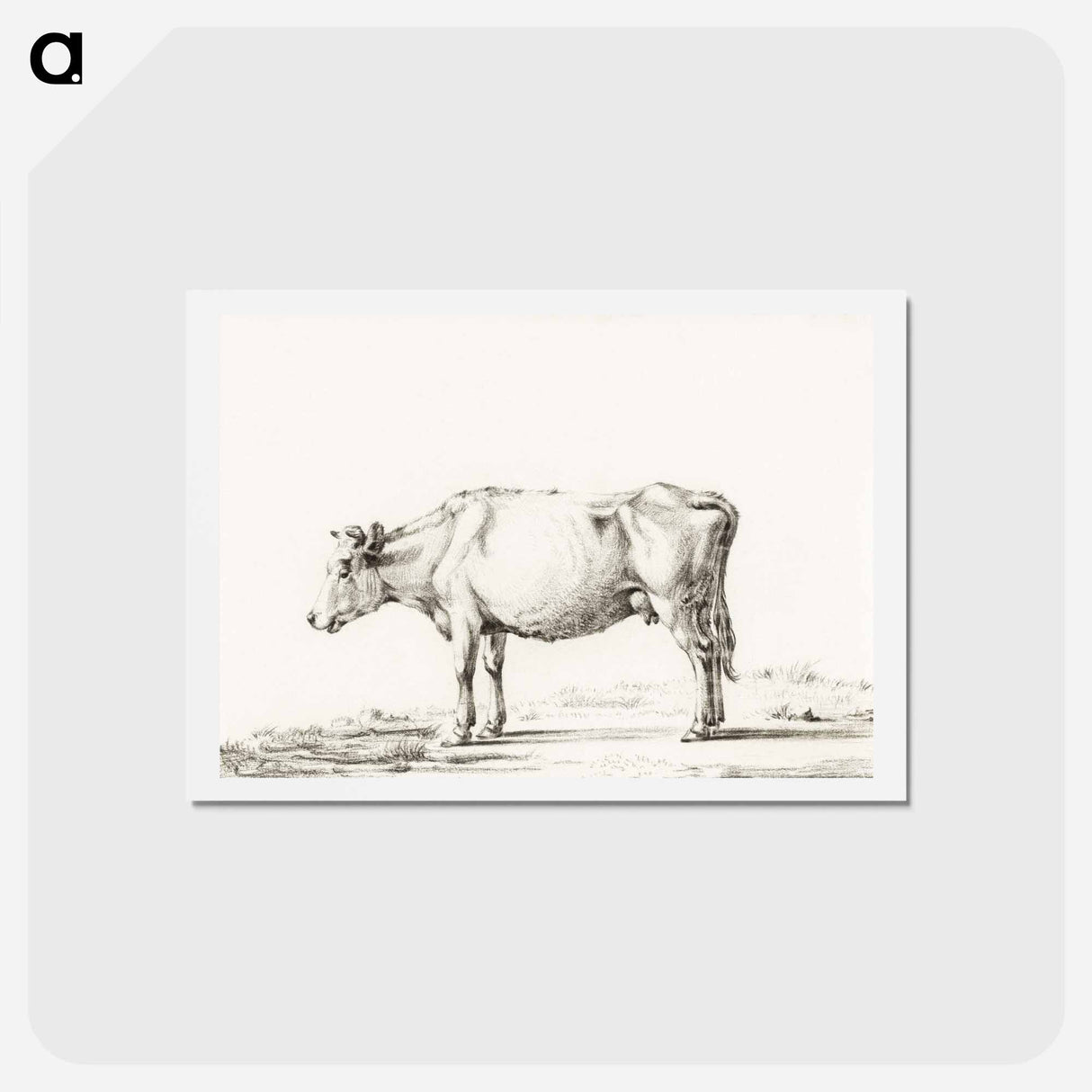 アートポストカード-Standing cow - ジャン ベルナール Postcard.