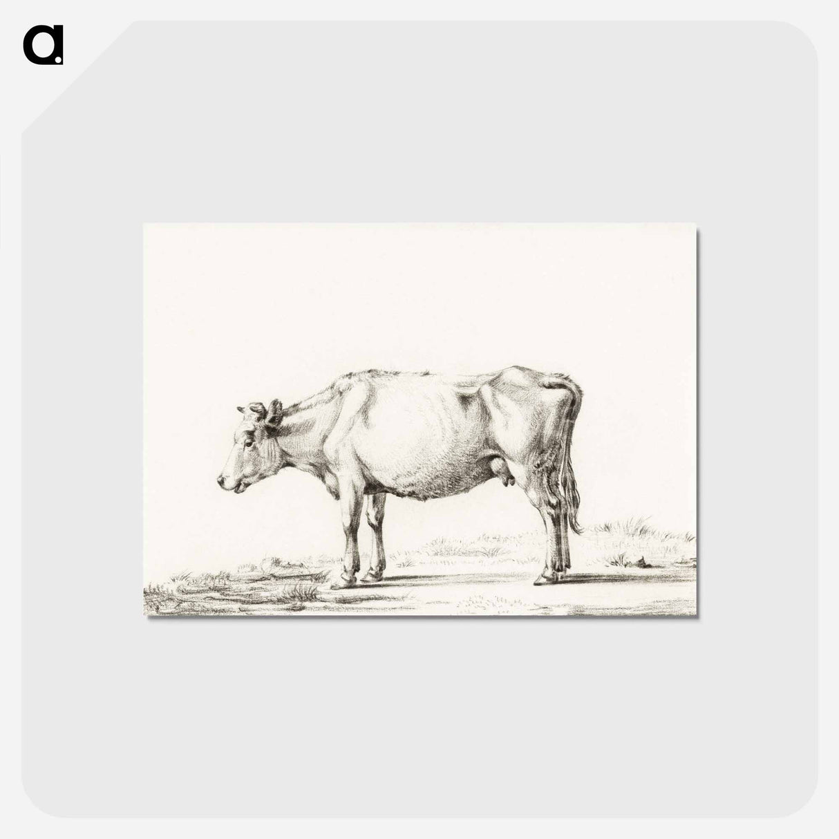 アートポストカード-Standing cow - ジャン ベルナール Postcard.