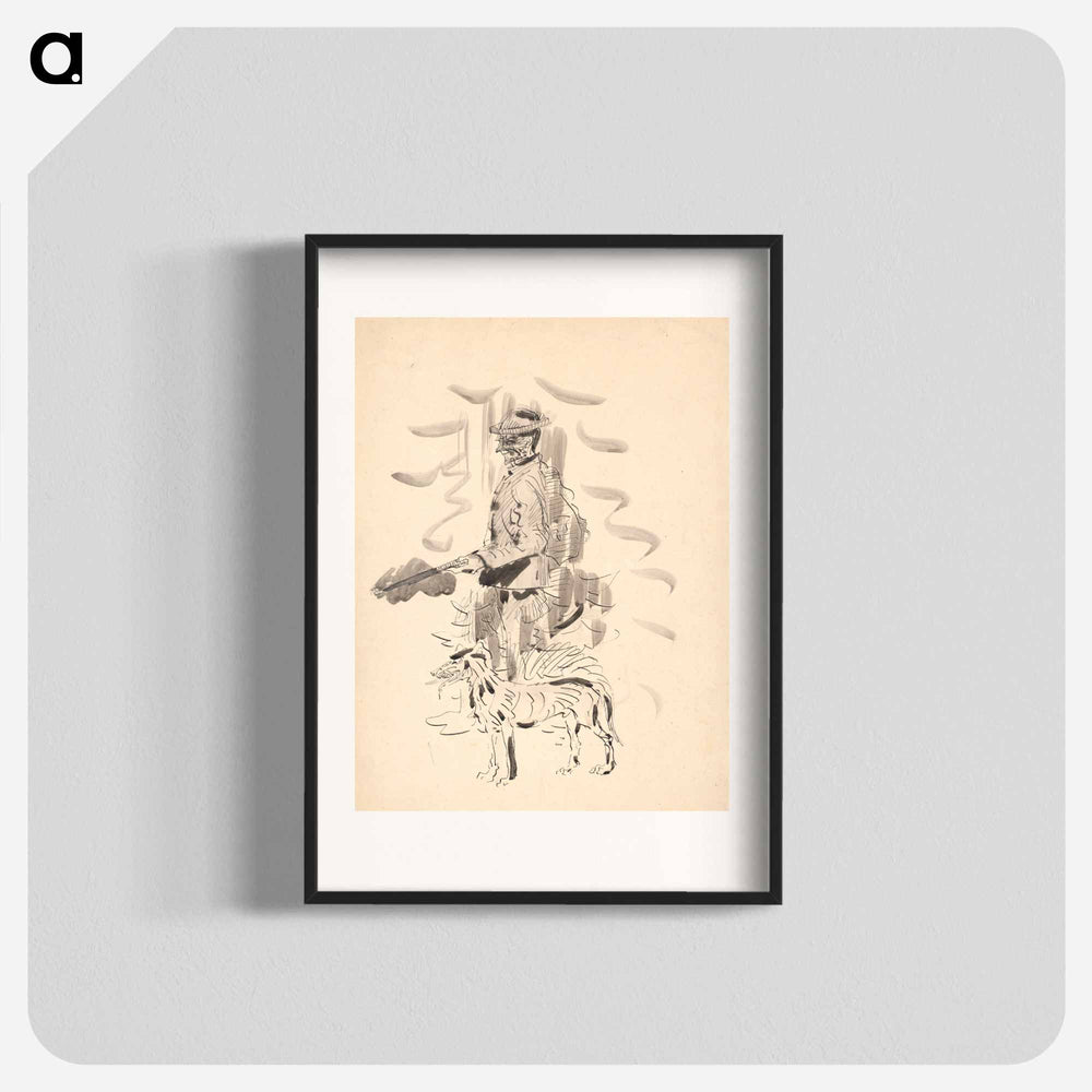 Hunter with a dog - アーノルド ピーター ワイズ クビンチャン Poster.