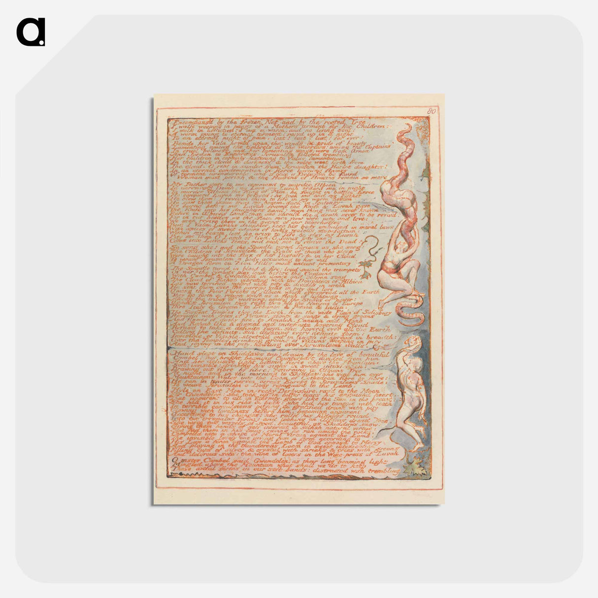 アートポストカード-Jerusalem, Plate 80 - ウィリアム ブレイク Postcard.