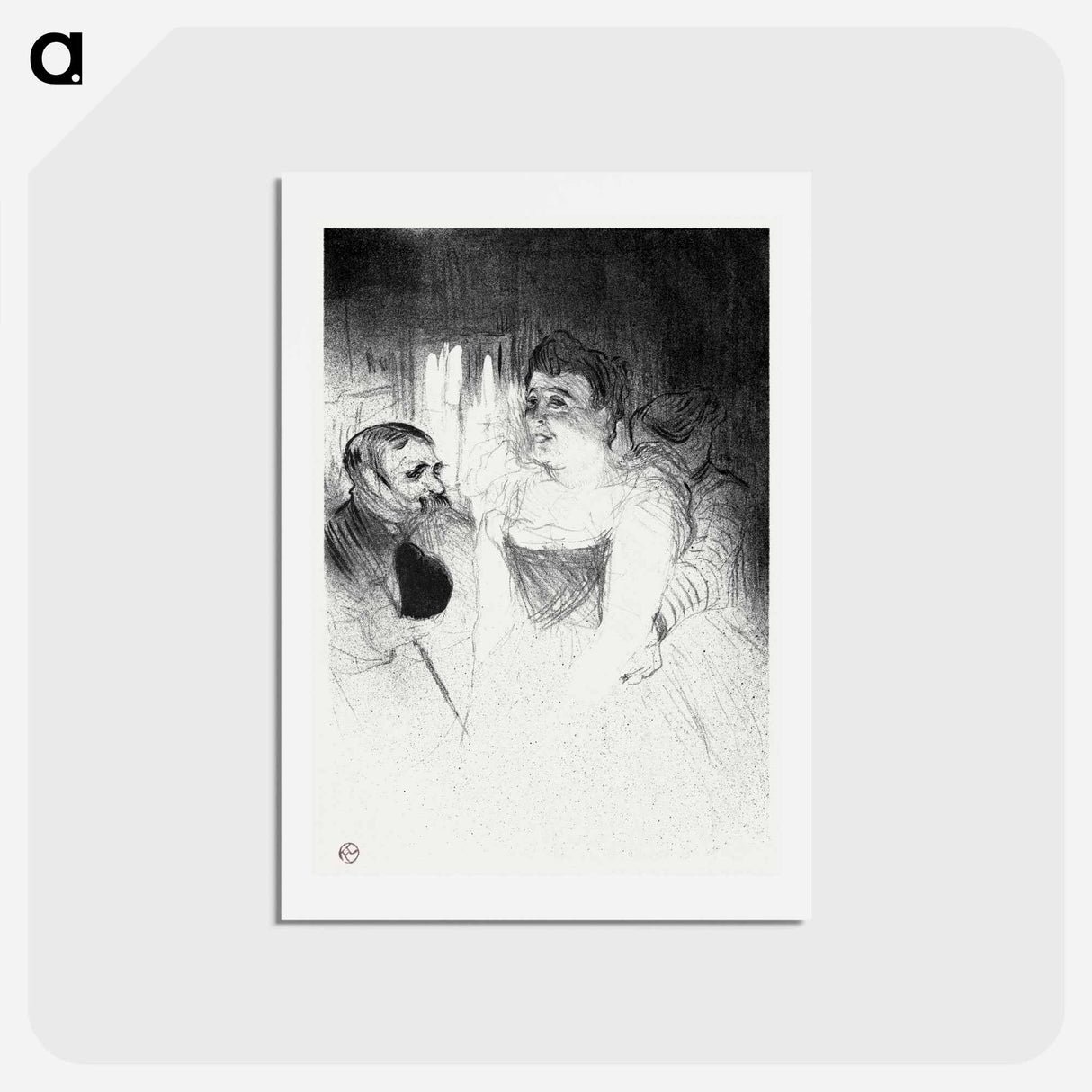 アートポストカード-Judic in the Loge - アンリ ド トゥールーズ ロートレック Postcard.