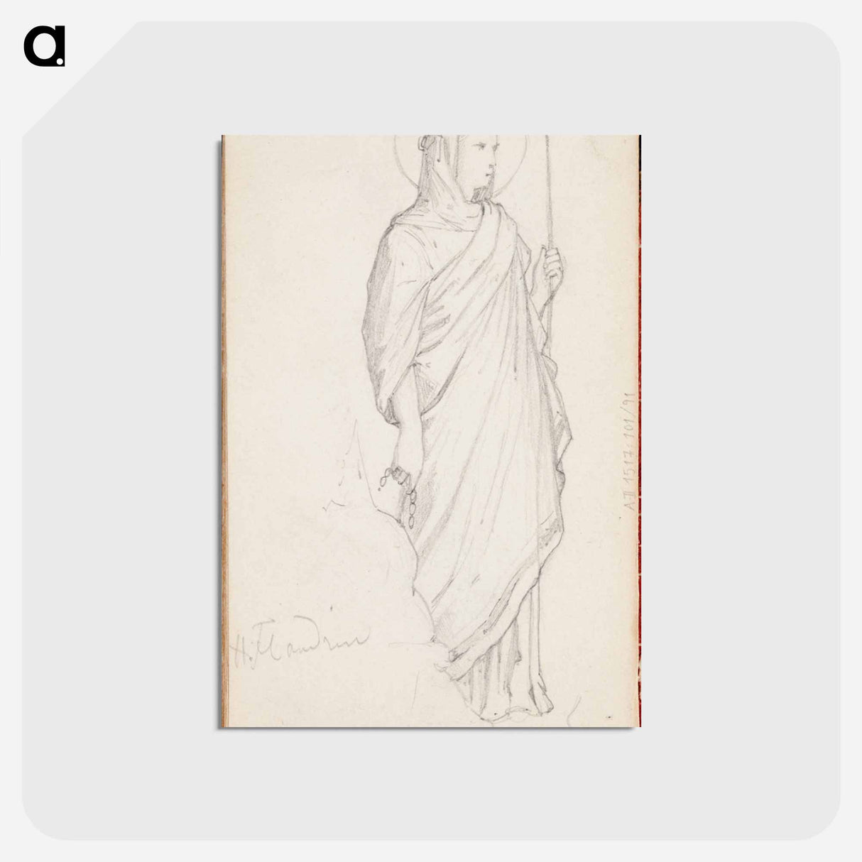 アートポストカード-(unknown) part of a sketchbook - アルバート エーデルフェルト Postcard.