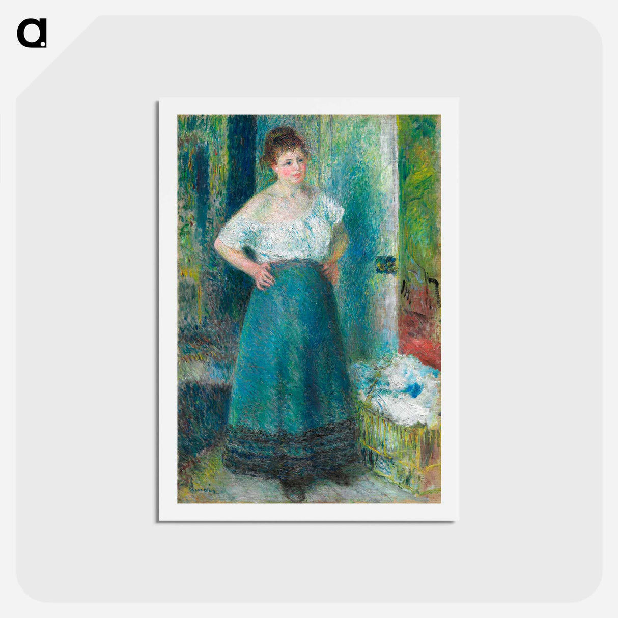 アートポストカード-The Laundress - ピエール オーギュスト ルノワール Postcard.