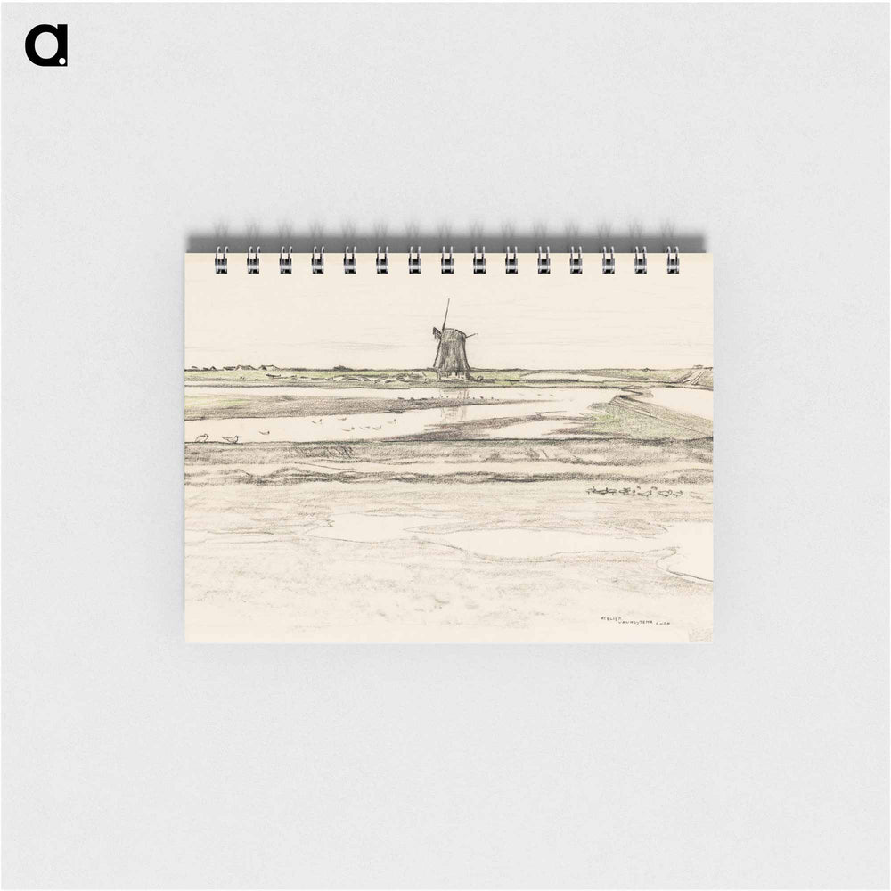 Landschap met poldermolen Het Noorden in polder Het Noorden op Texel - テオ ヴァン ホイテマ Memo.