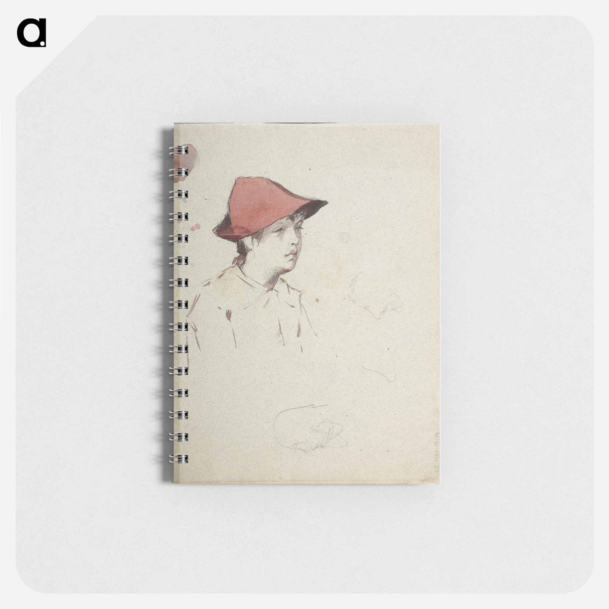 アートメモ帳-Bertta Edelfelt, taiteilijan sisar punainen hattu päässään - アルバート エーデルフェルト Memo.