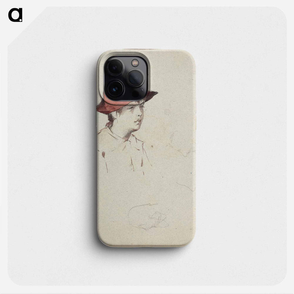 Bertta Edelfelt, taiteilijan sisar punainen hattu päässään - アルバート エーデルフェルト Phone Case.