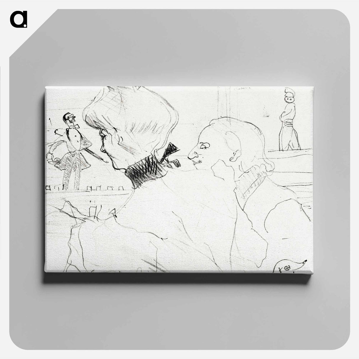 アートパネル-Couple at a Café Concert - アンリ ド トゥールーズ ロートレック Canvas.