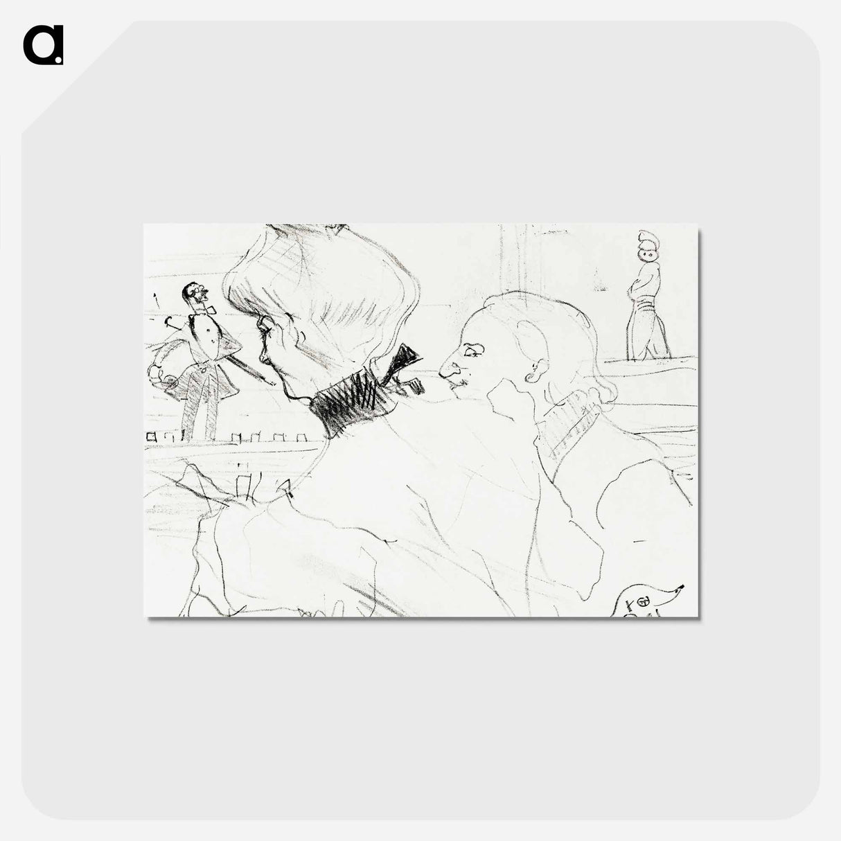 アートポストカード-Couple at a Café Concert - アンリ ド トゥールーズ ロートレック Postcard.