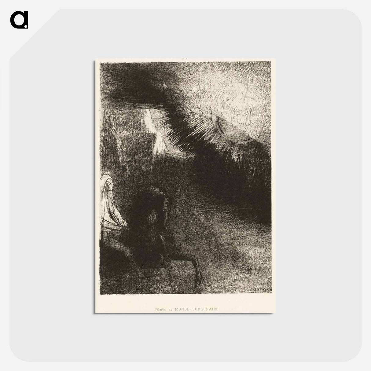 アートポストカード-Pilgrim of the Sublunary World - オディロン ルドン Postcard.