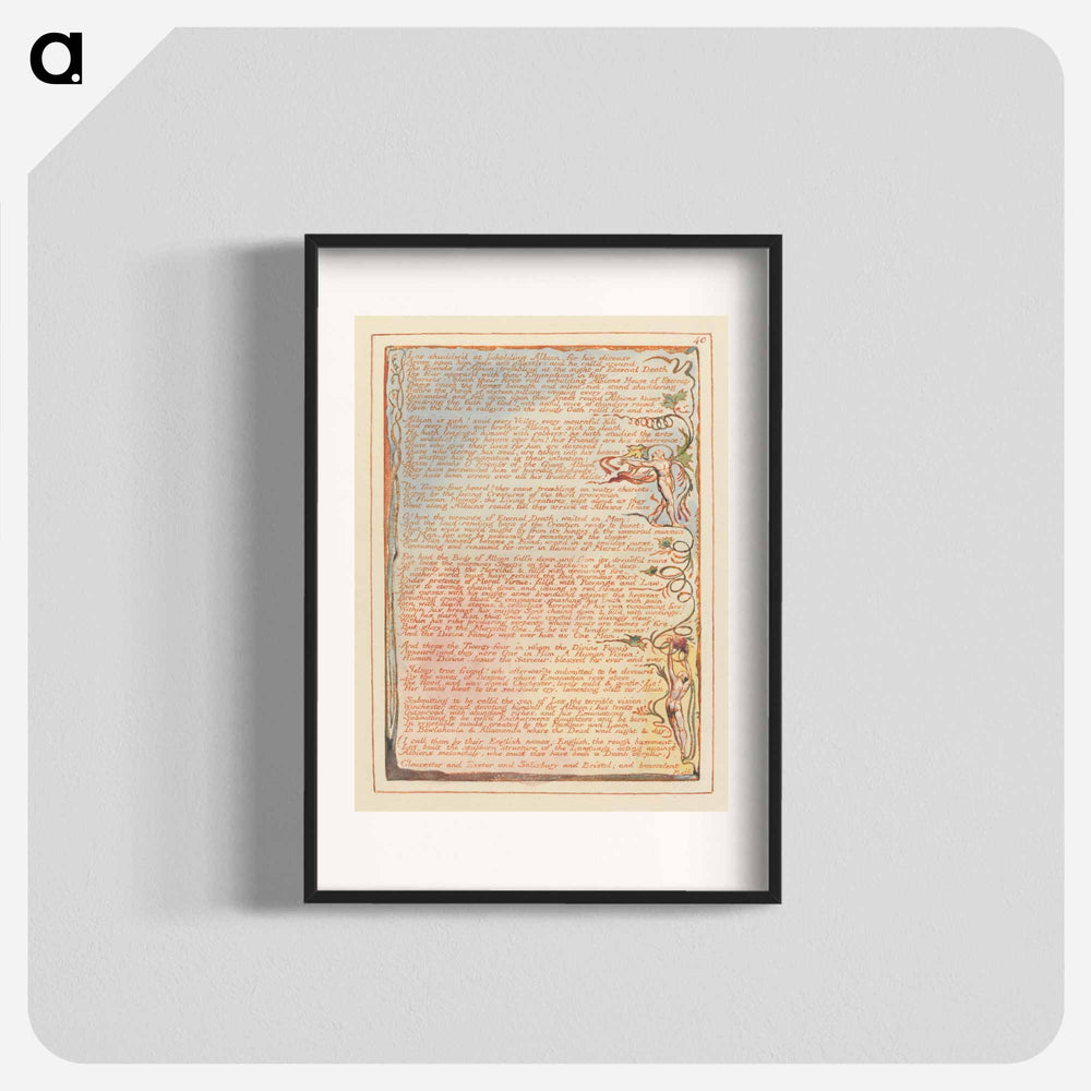 Jerusalem, Plate 40, "Los shudderd at beholding Albion...." - ウィリアム ブレイク Poster.