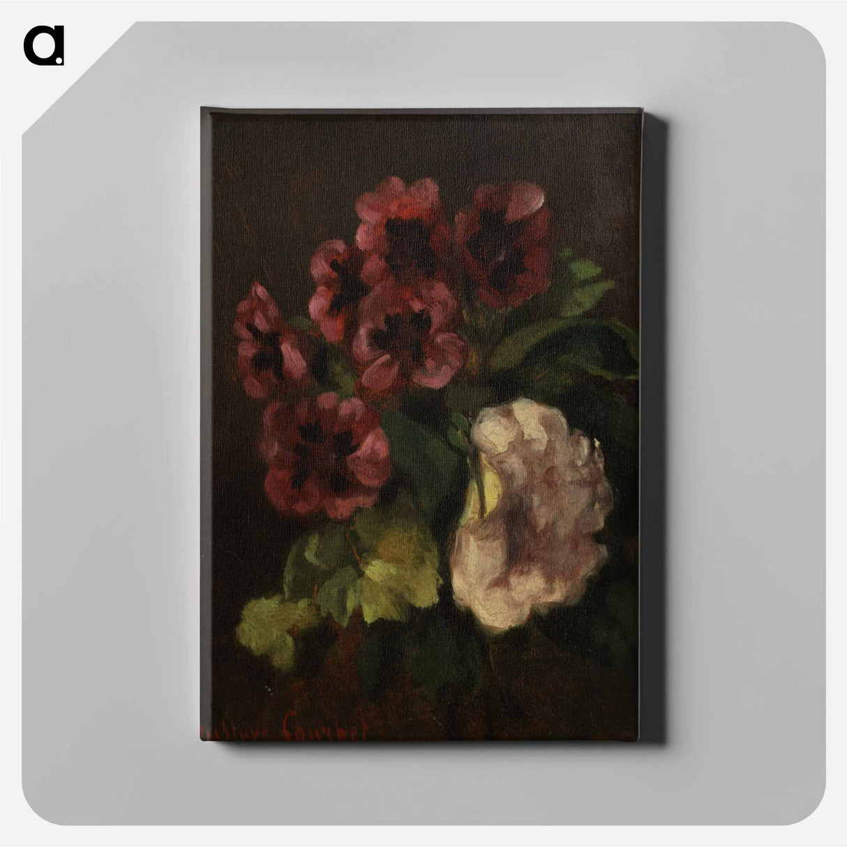 アートパネル-Bouquet of flowers - ギュスターヴ クールベ Canvas.