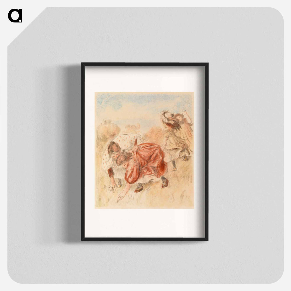 アートポスター-Children Playing Ball - ピエール オーギュスト ルノワール Poster.