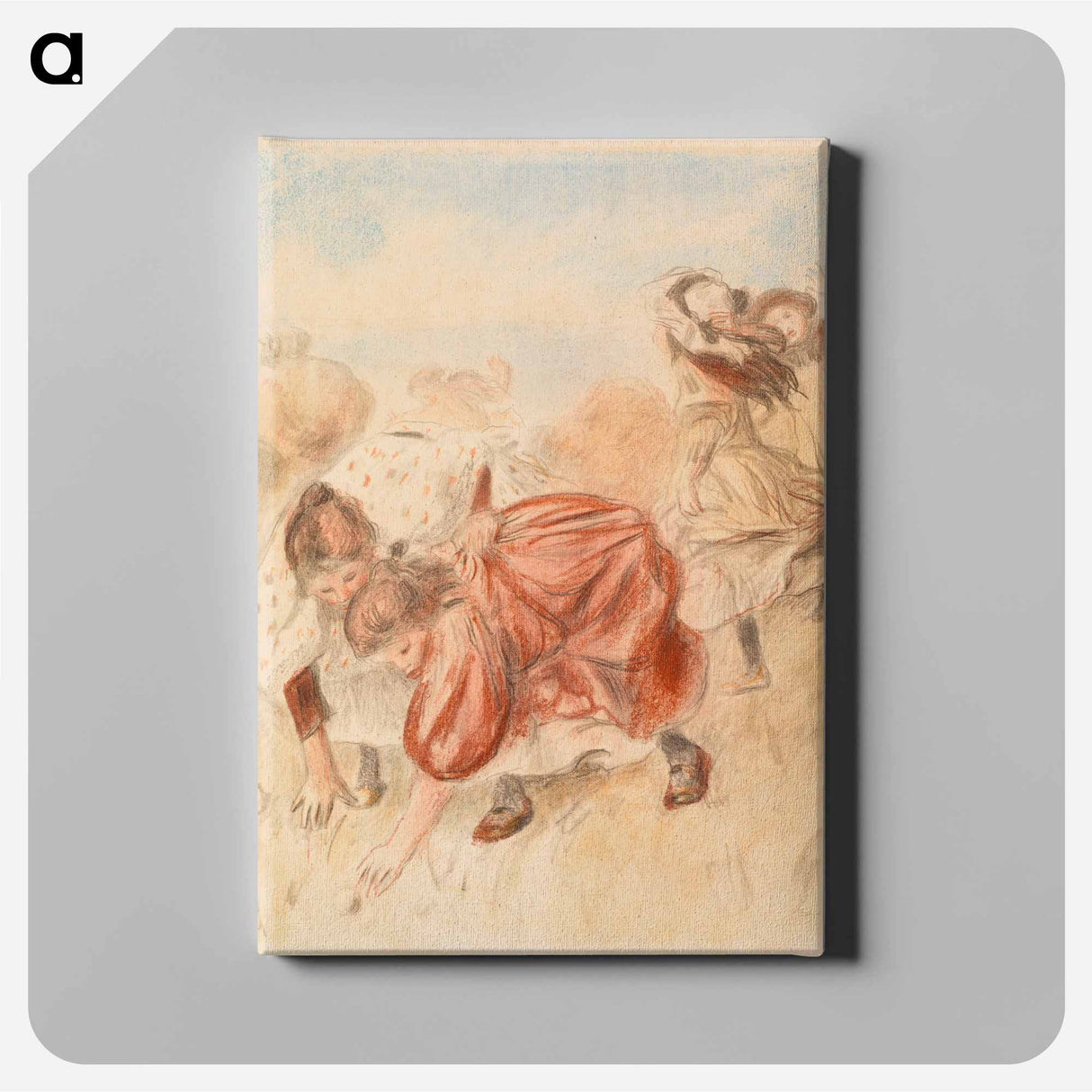 Children Playing Ball - ピエール オーギュスト ルノワール Canvas.