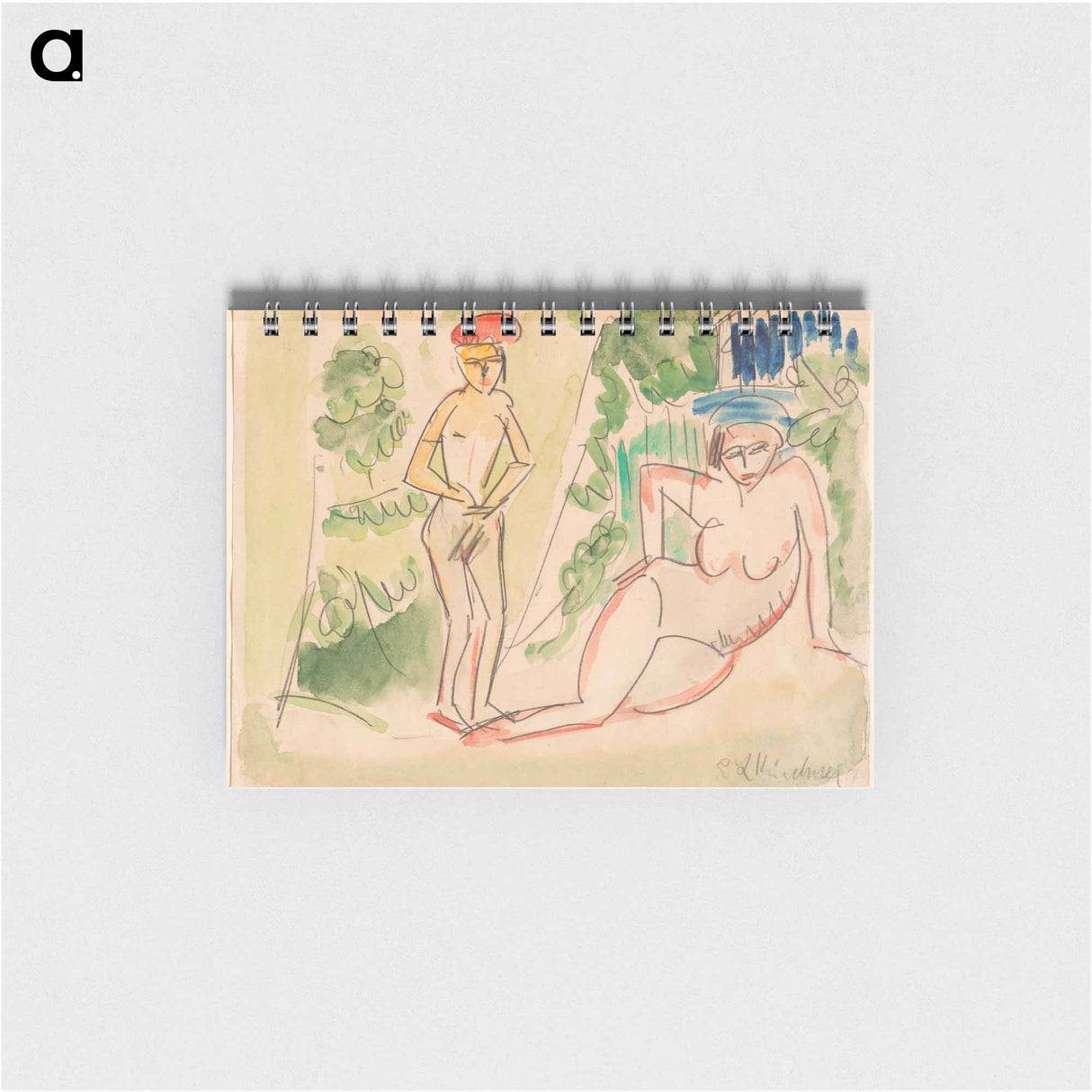 Two Bathers near the Woods - エルンスト ルートヴィヒ キルヒナー Memo.