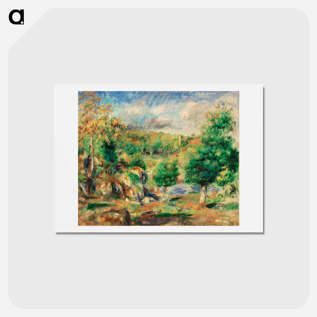 アートポストカード-Chestnut Trees, Pont-Aven - ピエール オーギュスト ルノワール Postcard.