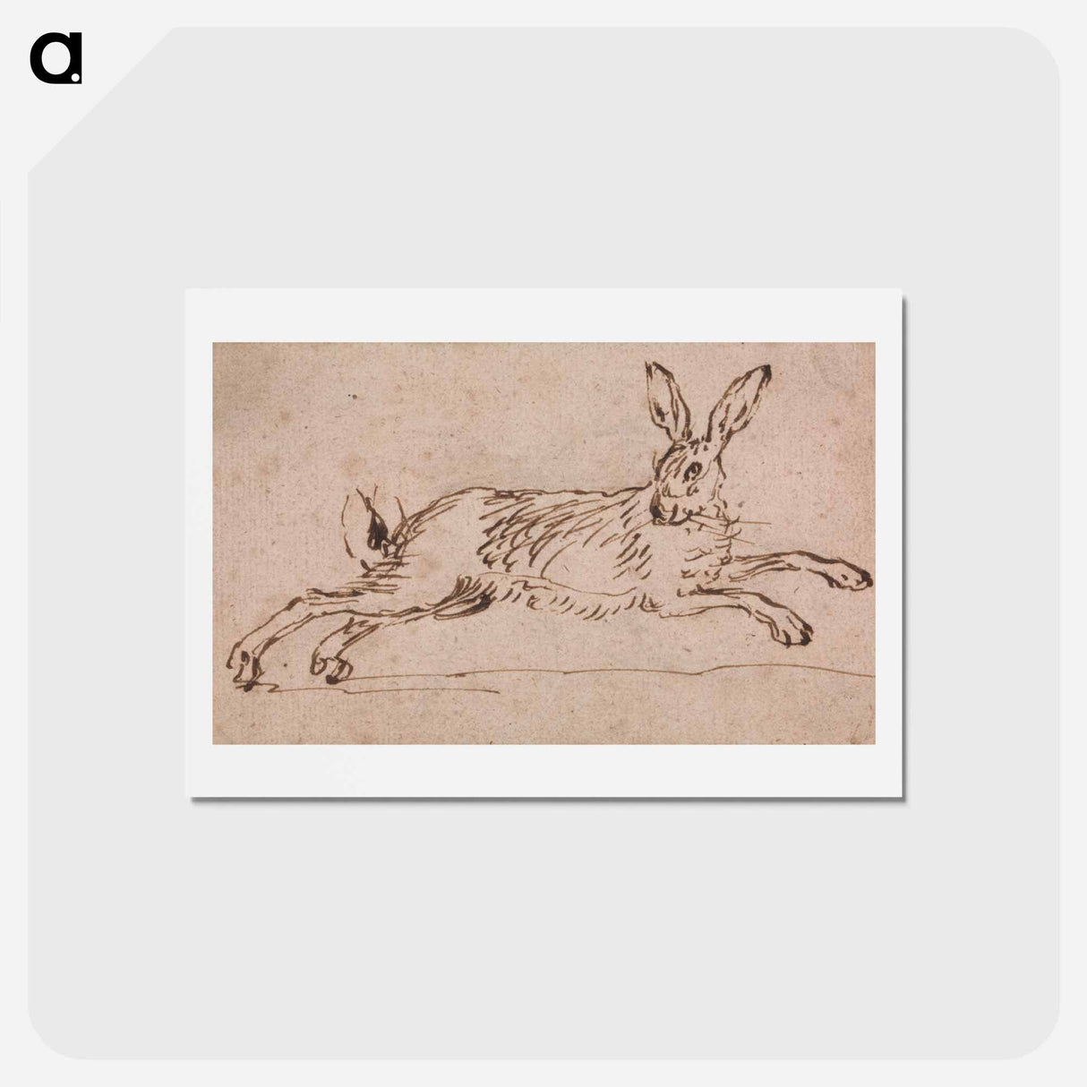 アートポストカード-A Hare Running, with Ears Pricked
- イェール大学アートギャラリー Postcard.