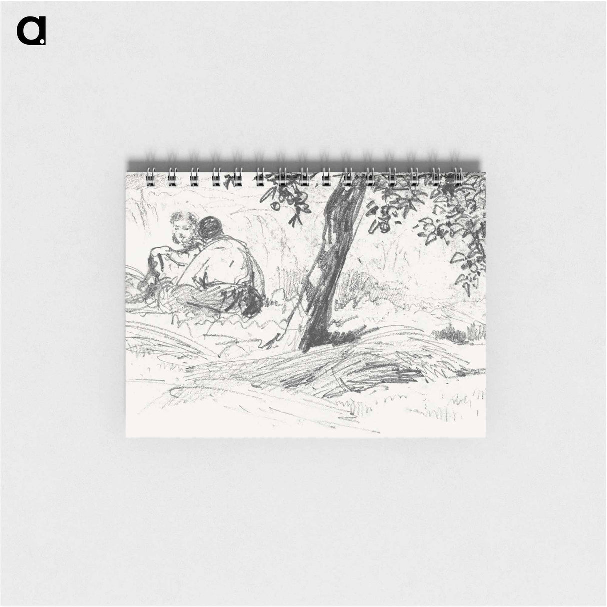 アートメモ帳-Boy and Girl Seated by Tree from Scrapbook - ジョン シンガー サージェント Memo.