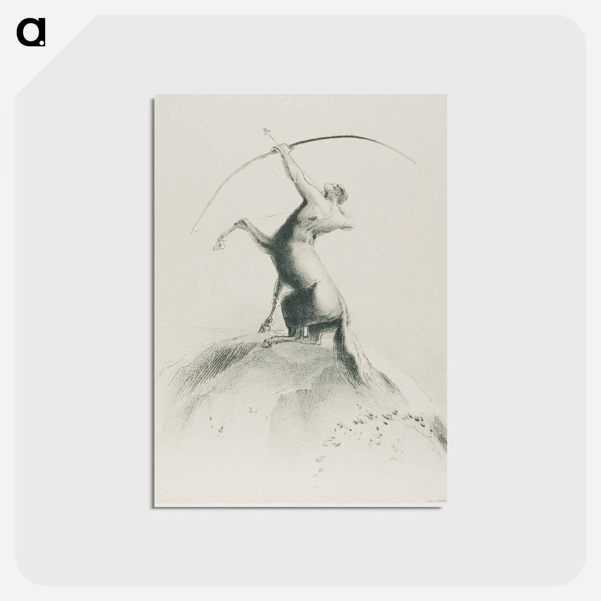 アートポストカード-Centaur Aiming at the Clouds - オディロン ルドン Postcard.